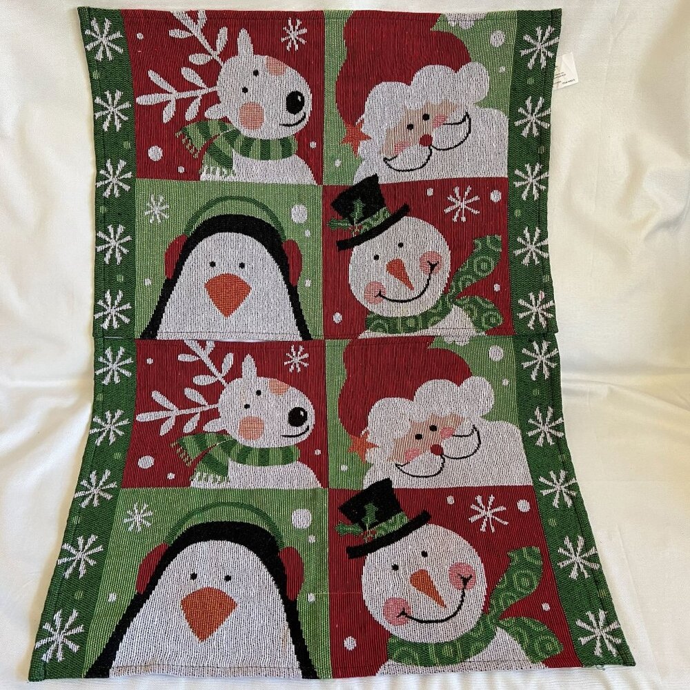 Pair Of Christmas Placemats With Reindeer Santa Penguin & Snowman Design  Fun Ho
